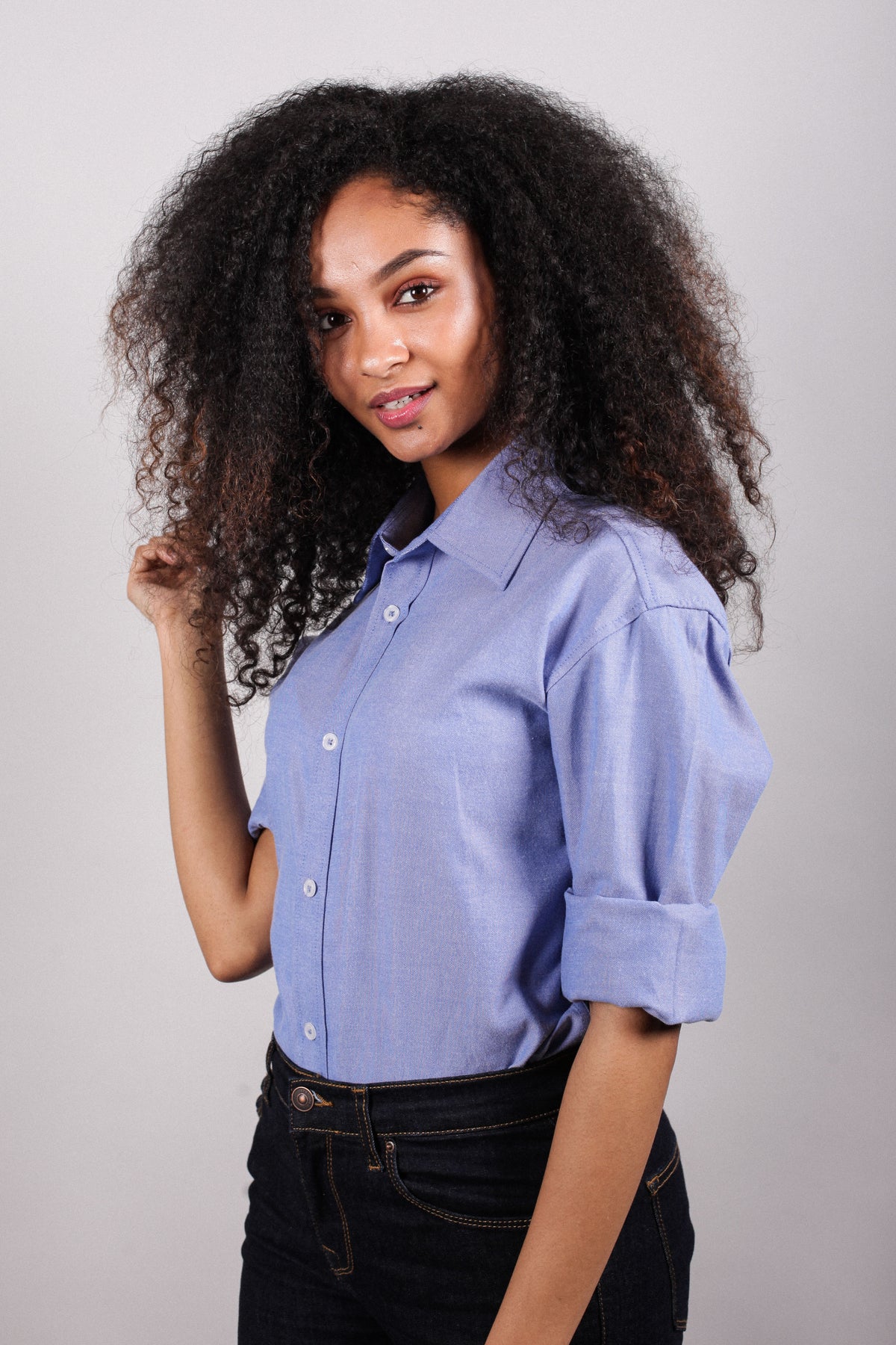 Female model wearing Moana Blue Lucy Shirt 
